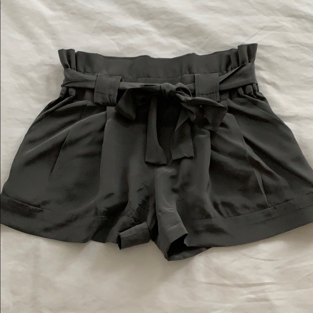 High waisted silk shorts